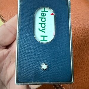 MONTBLANC SARTORIAL Blue Card Holder with Silver Trim